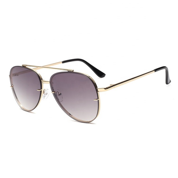 fashion unisex sunglasses 2024 Pilot metal sun glasses polarized lens custom logo glasses double bridge metal sunglasses men