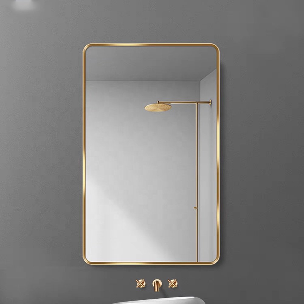 Modern gold eco-friendly multi size metal aluminum profile mouldings round corner aluminum glasses mirror frame for DIY decor
