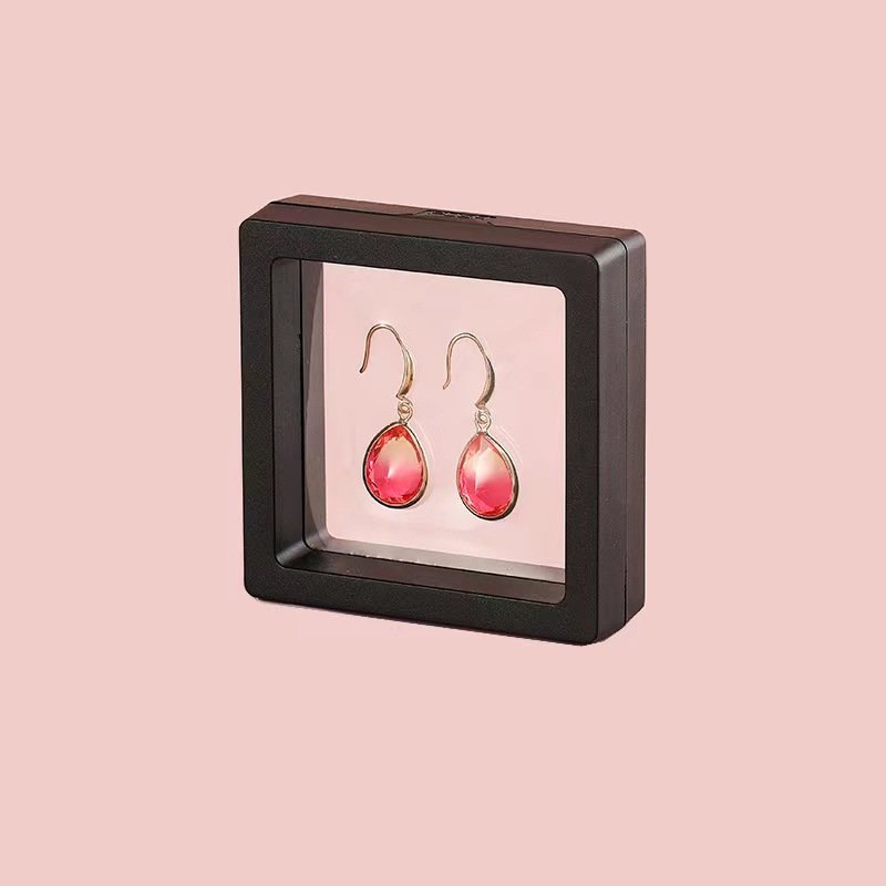 FULIO Custom 3d Suspension Floating Box Jewellery Storage tpu Plastic Transparent Frame Jewelry Packaging Displays Boxes