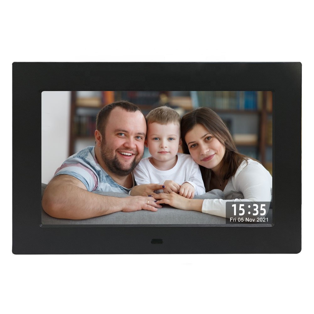 2024 DPF-7001 private mould 7 inch hd digital photo picture frame with calendar and clock