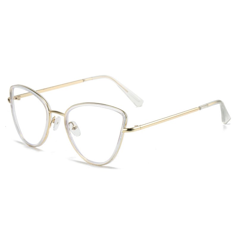 New Fashion Anti Blue Glasses Women Vintage Irregu Best Metal Eyeglasses Frames Fashion Cat Eye Designer Eyeglasses