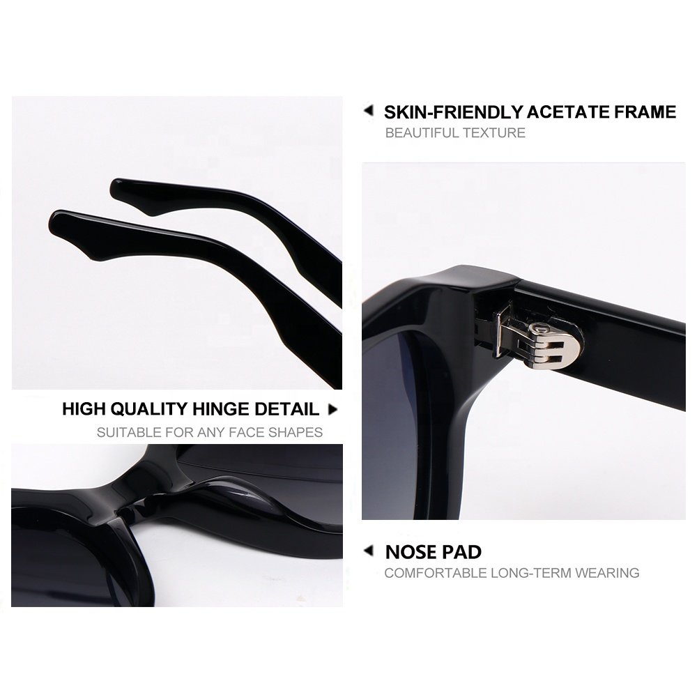 Stylish Streetwear Modern Cool Clear Luxury Eyewear Round Sunglasses Polarized High End Customizable Acetate Sunglasses for Men
