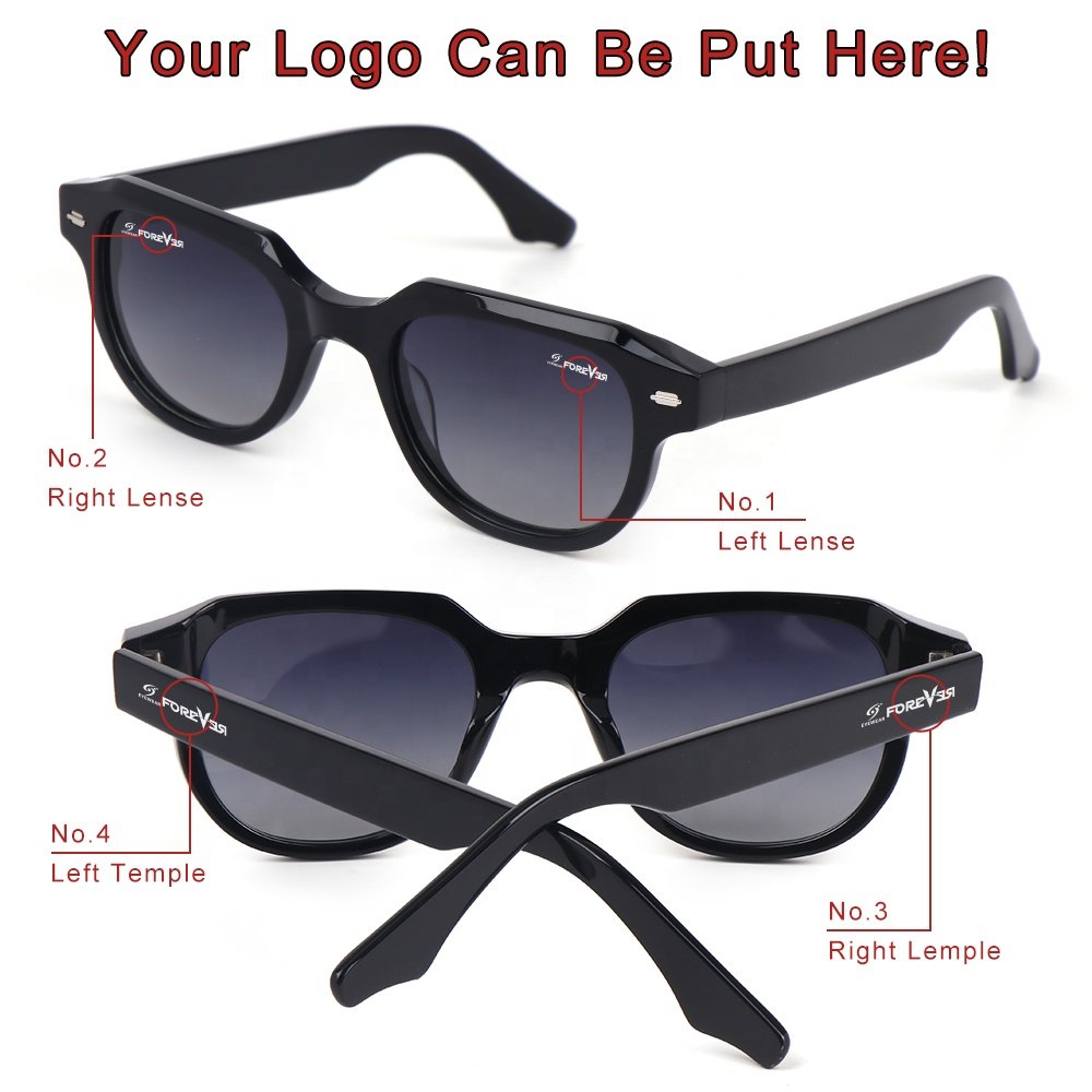 Stylish Streetwear Modern Cool Clear Luxury Eyewear Round Sunglasses Polarized High End Customizable Acetate Sunglasses for Men