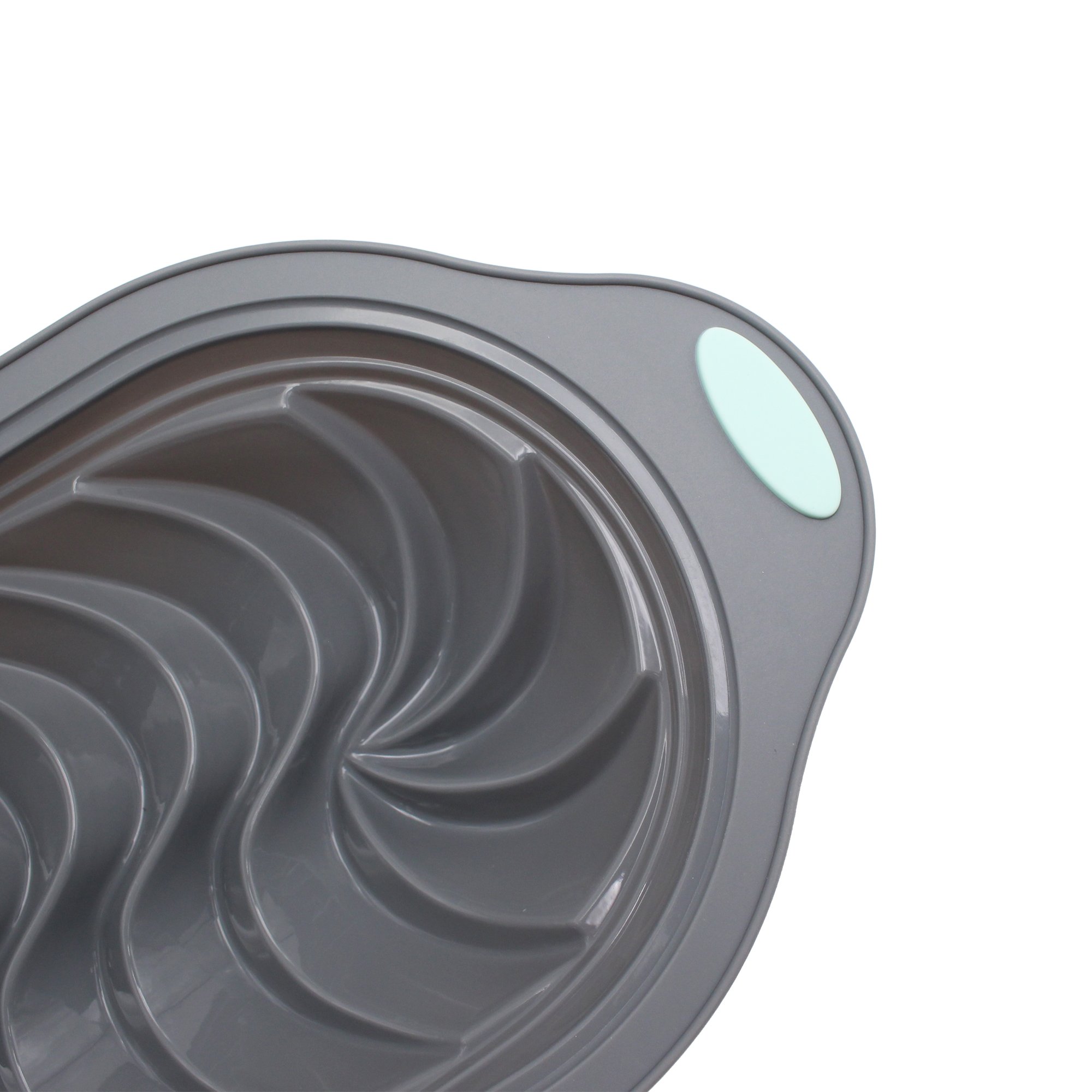 Small Bicolor Silicone Mold Metal Threaded Toast Pan with Spiral Grain for Baking Cakes & Pans