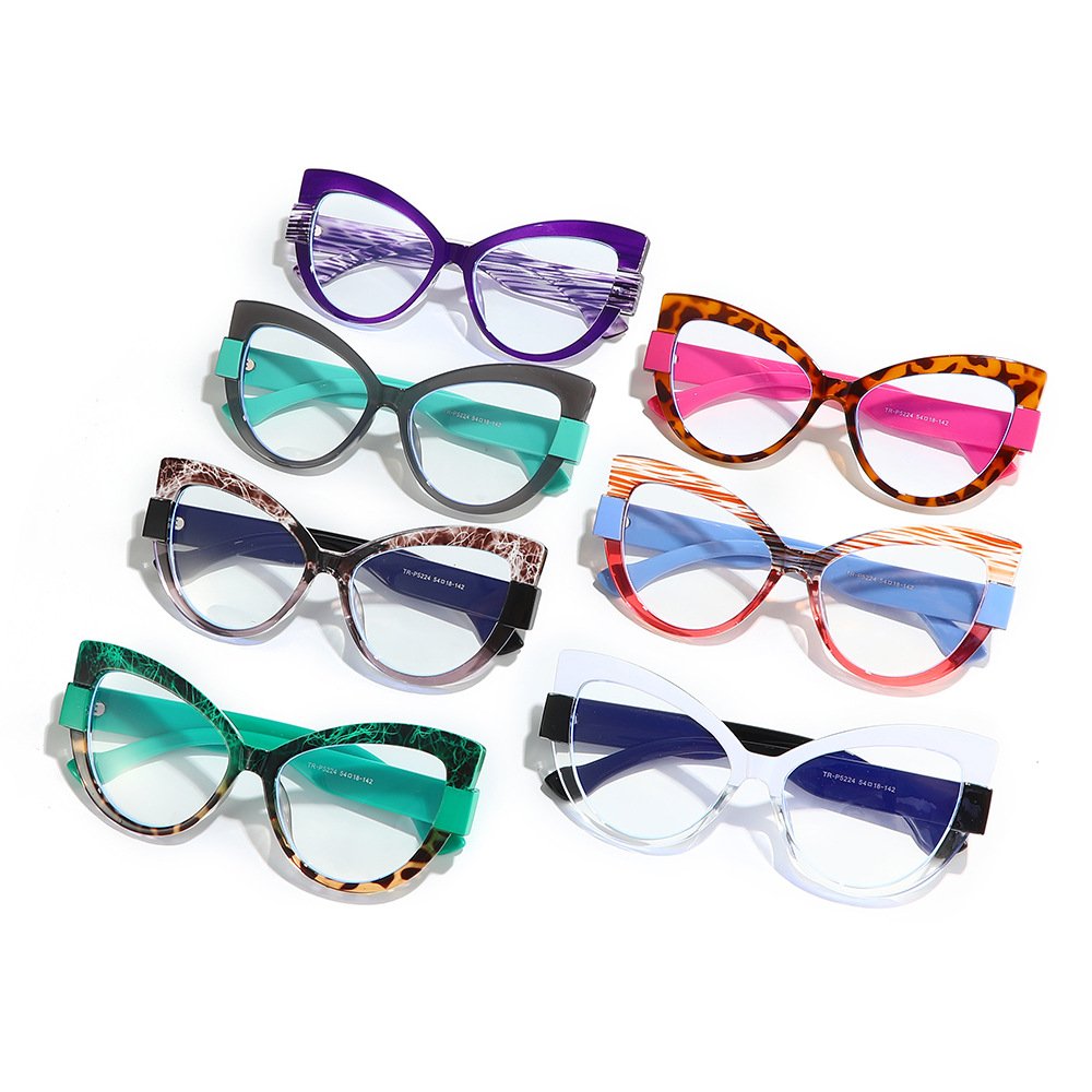 Fashion New Large Frame Women'S Optical Glasses Pc Material Anti Blue Light Anti Radiation Glasses Frame 2024