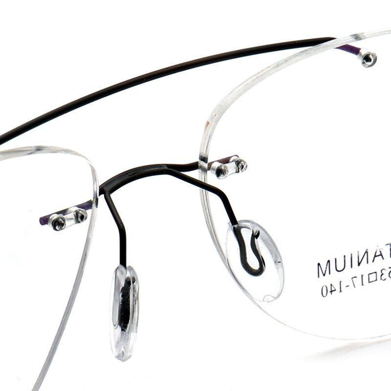 Best Grade Rimless Titanium 1.61 Blue Cut RX Lens Prescription Glasses Optical Frames Myopia Prescription Eyeglasses Glasses