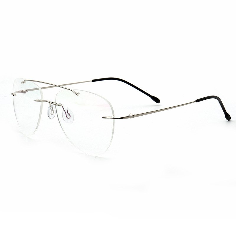 Best Grade Rimless Titanium 1.61 Blue Cut RX Lens Prescription Glasses Optical Frames Myopia Prescription Eyeglasses Glasses