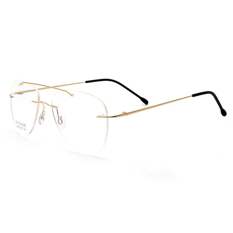 Best Grade Rimless Titanium 1.61 Blue Cut RX Lens Prescription Glasses Optical Frames Myopia Prescription Eyeglasses Glasses