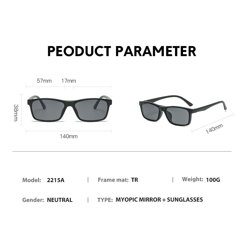 Eyewear 40732 Fashion 2024 TR90 Frame Square Driving Sunglasses