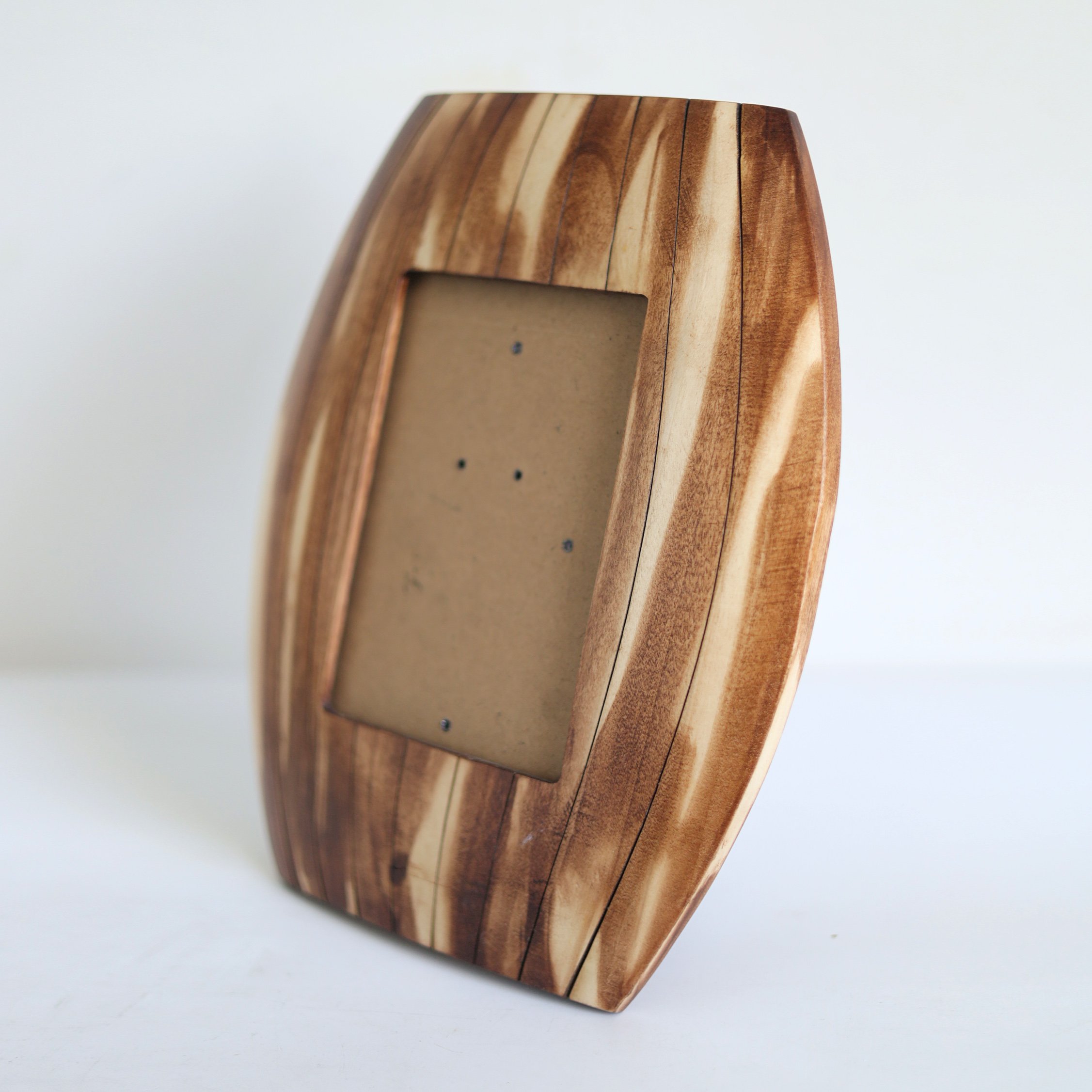 Custom Fashion Brown 4x6 Rustic Distressed Curved Frames Wood White Shabby Chic Paint Peels Barrel Shaped Photo Picture Frame