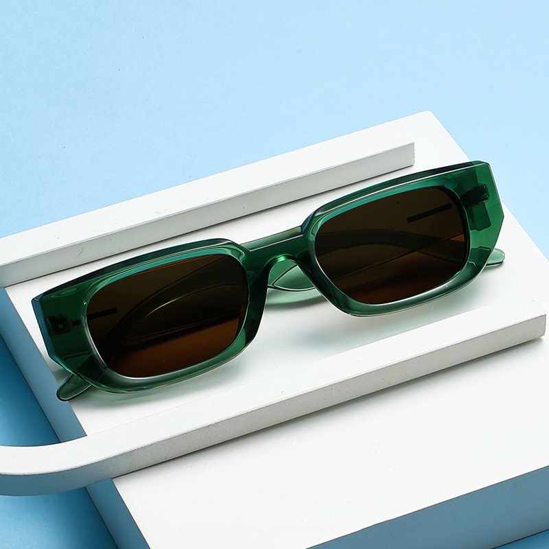 Trending black shades sun glasses custom Logo wholesale for men rectangle sunglasses for women men retro 90s sunglasses