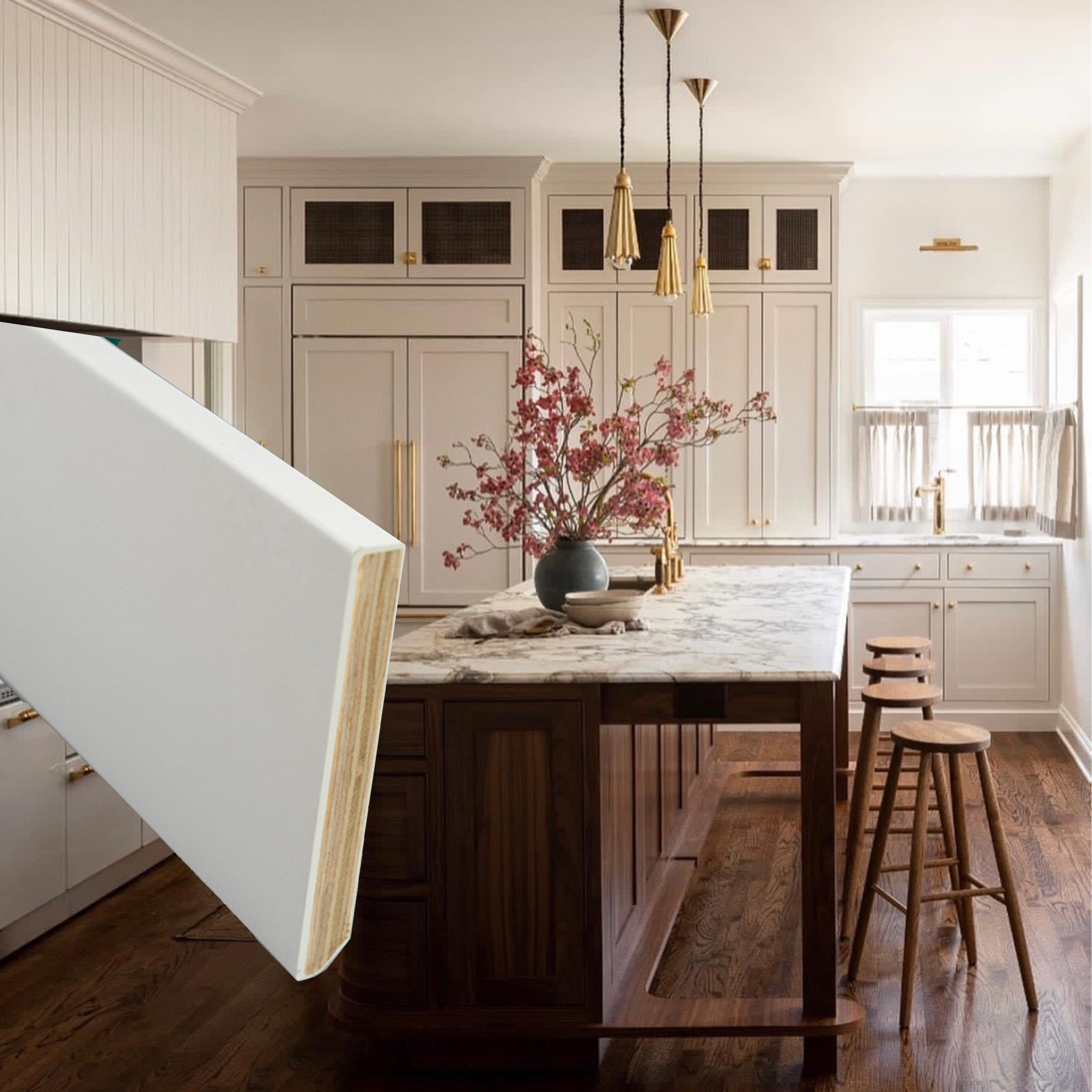 Factory delivery Water Proof Timber White Primed Baseboard Solid Wood Modern Baseboard Moulding