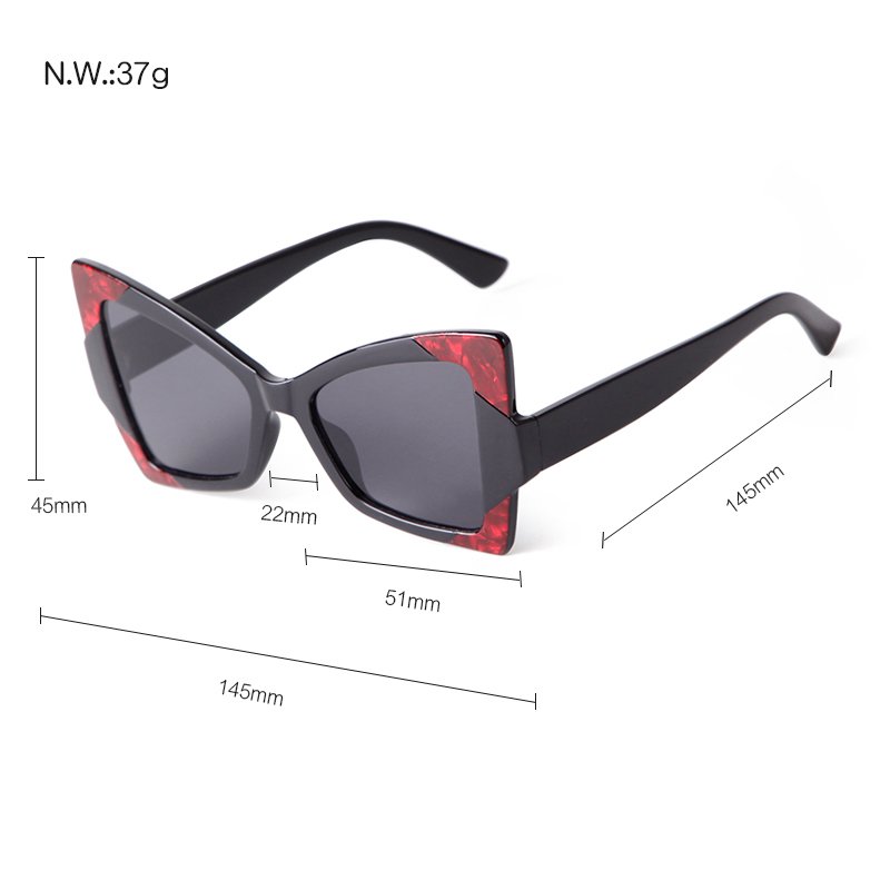Wholesale Ladies cat eye luxury Sunglasses personality Irregular butterfly shaped Eyewear Party decoration Glasses