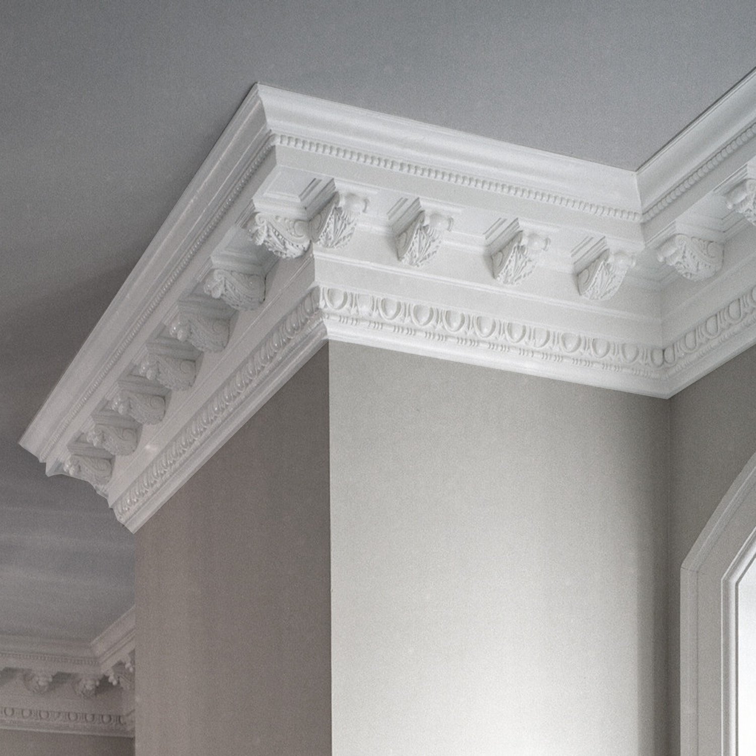 AUUAN Polyurethane Molding Frame Cornice Dentil Moulding for House Water-proof Light Weight And Easy To Install
