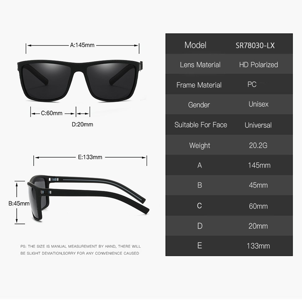 New Men's Sports Sunglasses with Polarized Lenses Hot Selling Wholesale Black Frame Sunglasses Personalized Sports Frames