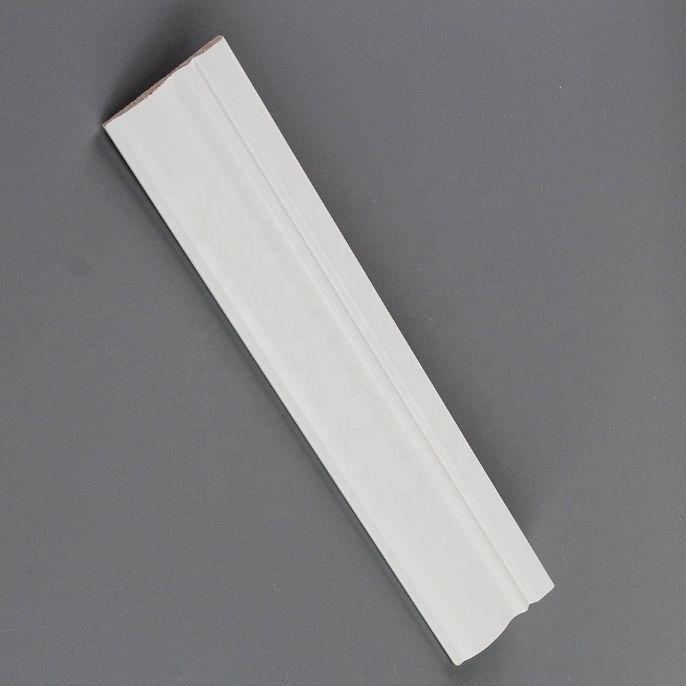 Factory direct sale white cap flat casing moisture proof PS material door frame casing indoor decoration