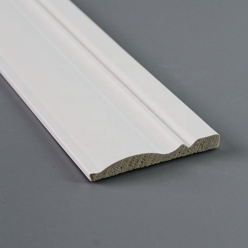 Factory direct sale white cap flat casing moisture proof PS material door frame casing indoor decoration