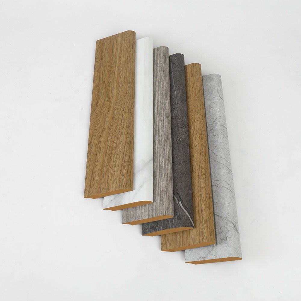 Factory Outlet Various Colors Waterproof PVC Wrapped MDF Baseboard Wood Skirting Board Primed Profile Moulding