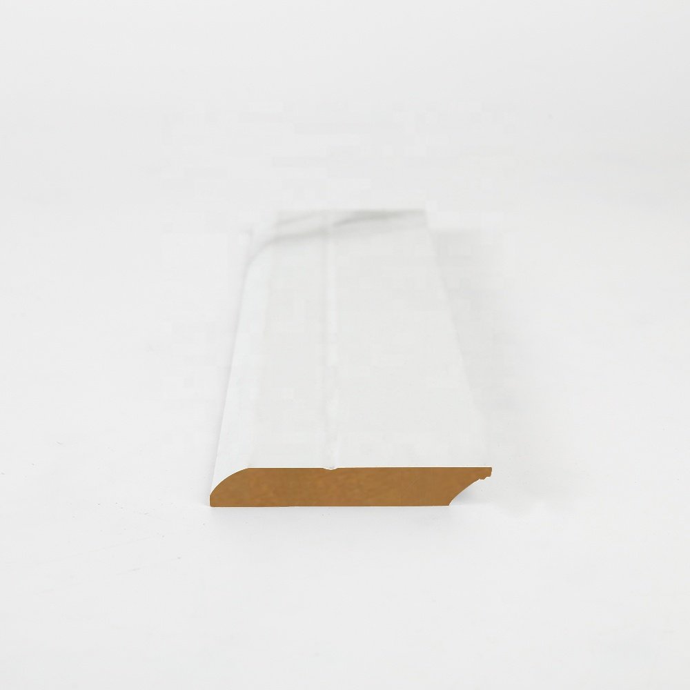 Factory Outlet Various Colors Waterproof PVC Wrapped MDF Baseboard Wood Skirting Board Primed Profile Moulding