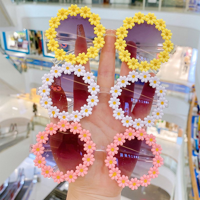 New Kids Sunglasses Cute Flower Round Children Sun Glasses Girls Baby Shades UV400 Outdoor Sun Protection Eyewear