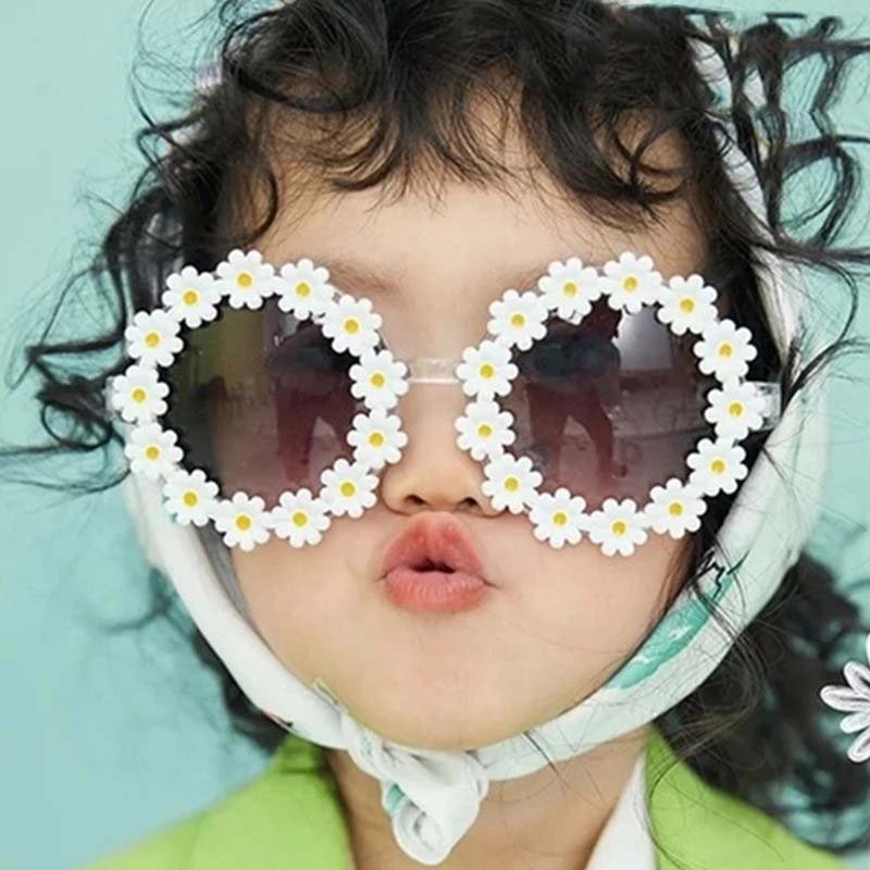 New Kids Sunglasses Cute Flower Round Children Sun Glasses Girls Baby Shades UV400 Outdoor Sun Protection Eyewear