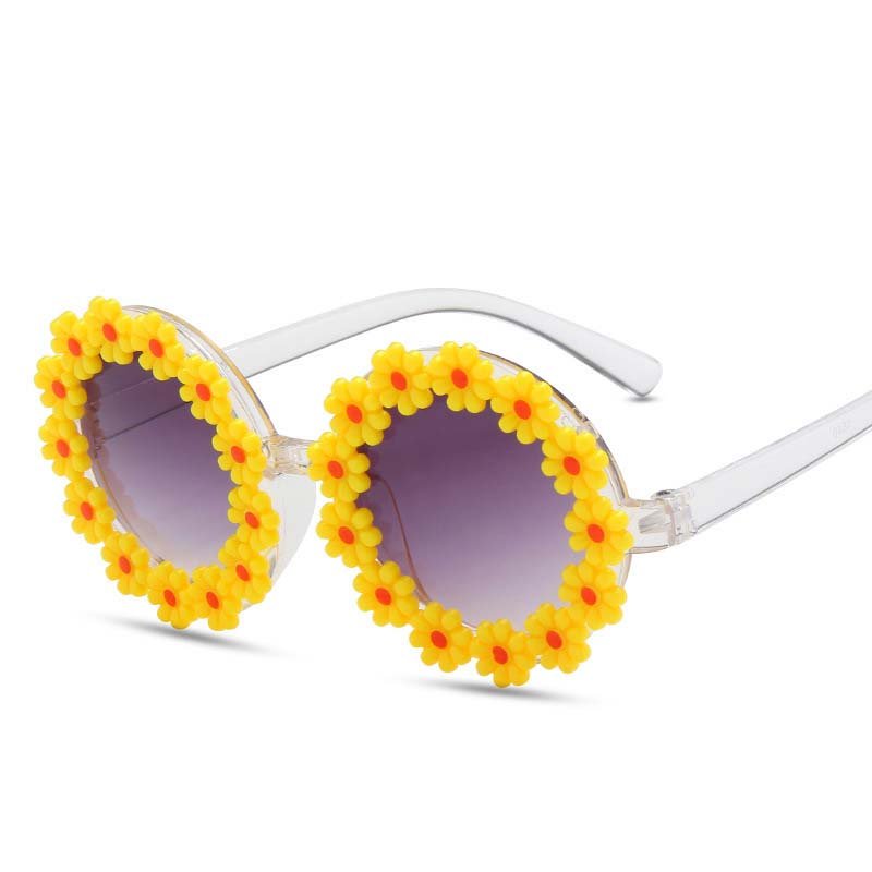 New Kids Sunglasses Cute Flower Round Children Sun Glasses Girls Baby Shades UV400 Outdoor Sun Protection Eyewear