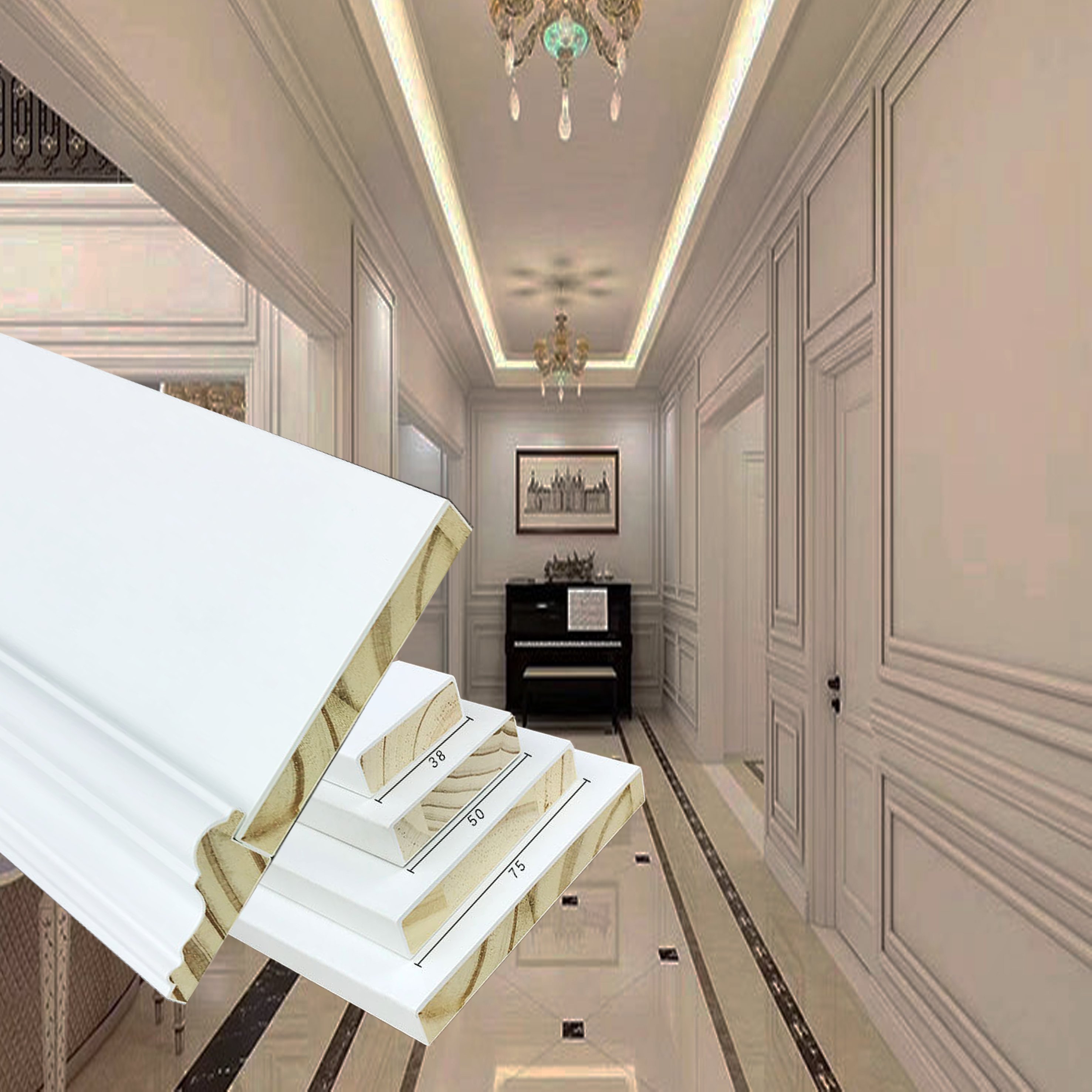 Modern Room Decoration Door And Window Trim Board Moulding Wood Frame Moulding Wall panel base board