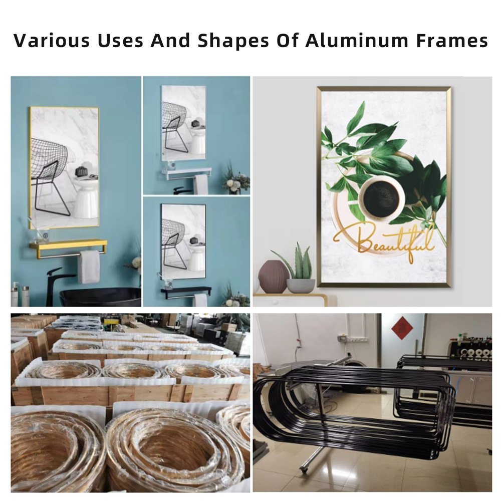 Hot selling A1 A2 A3 A4 golden silver black metal Aluminum photo picture mirror frame rectangle straight corner moulding
