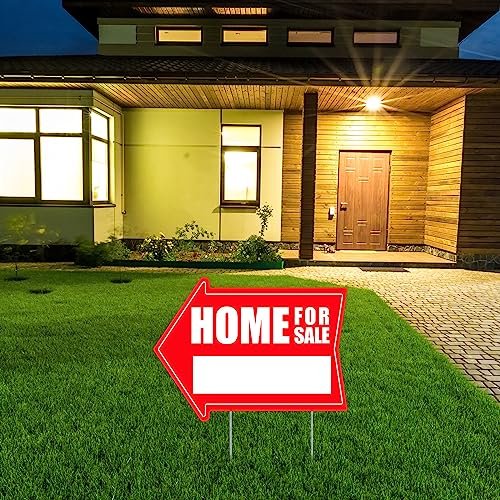 Home for Sale Sign with Stakes for Sale by Owner Yard Sign Corrugated Plastic Directional Arrow Open House Sign