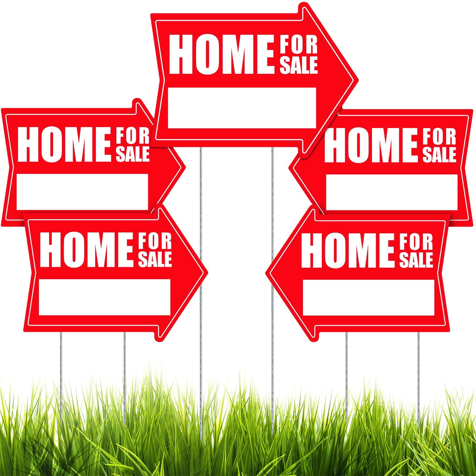 Home for Sale Sign with Stakes for Sale by Owner Yard Sign Corrugated Plastic Directional Arrow Open House Sign
