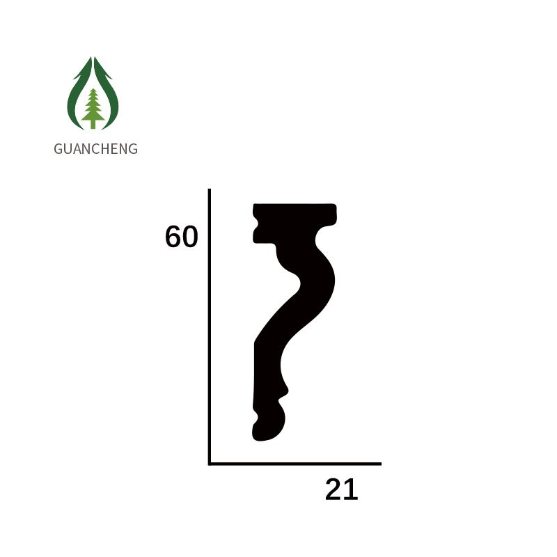 Guancheng 60*21mm Quick Install Waterproof Construction Moulding Decoration Moulding Crown Moulding