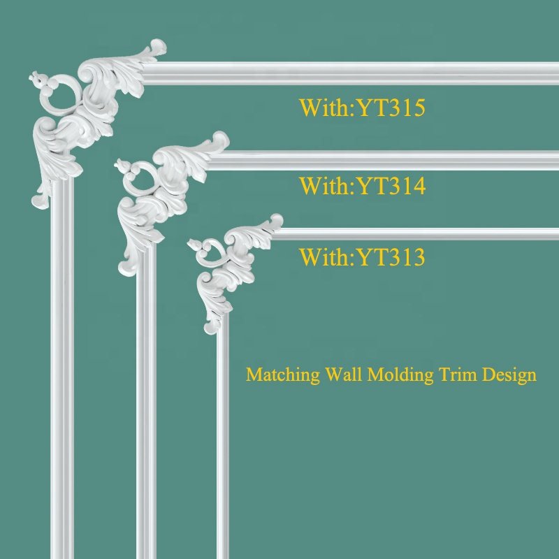French Style DIY Carved Onlays Appliques Wall Moulding Match with Self-Adhesive Flexible Molding Trim for Wall Furniture Decor