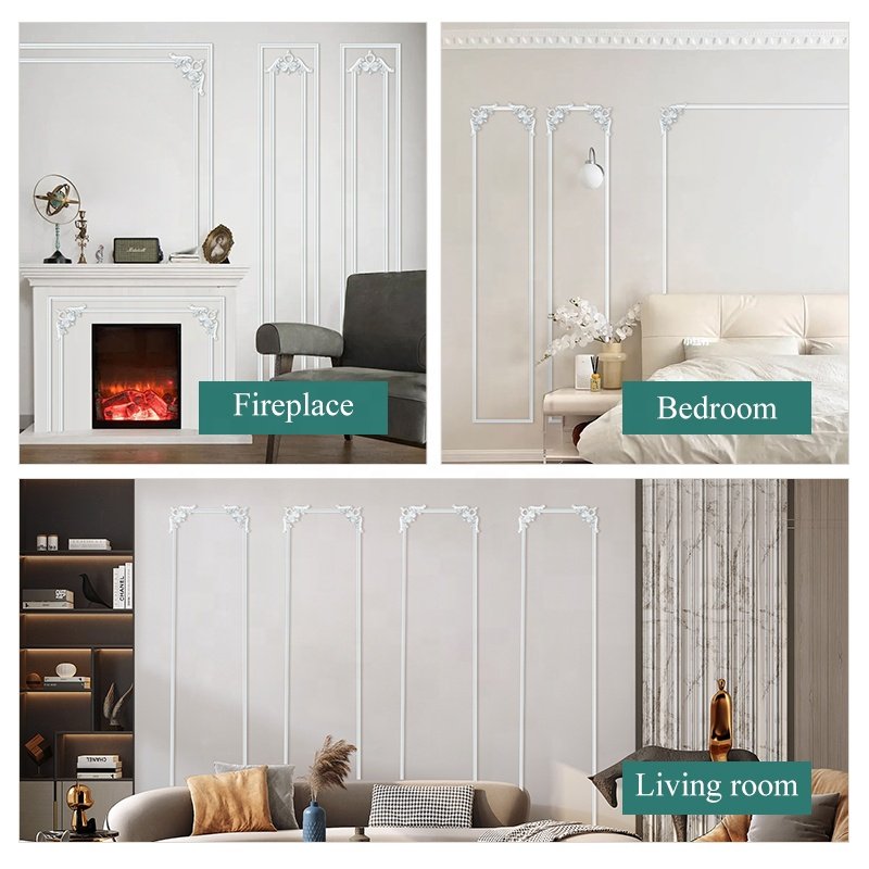 French Style DIY Carved Onlays Appliques Wall Moulding Match with Self-Adhesive Flexible Molding Trim for Wall Furniture Decor