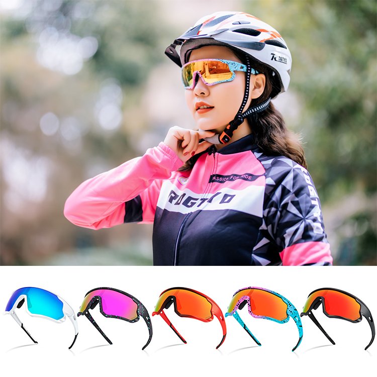 Custom Logo Glasses Cycling Sport Eyewear, Mens Cycling UV 400 Sports Sunglasses For Cycling