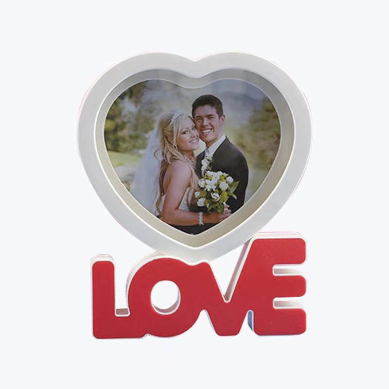 Latest design photo frame plastic love lights family love photo frame moulding sublimation