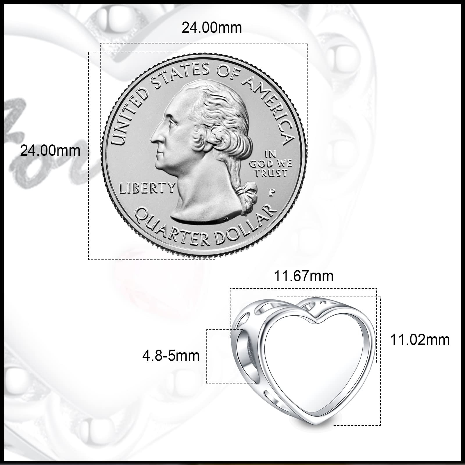 Shuozhen host sales Copper custom l heart-shaped photo frame photo beaded pendant jewelry