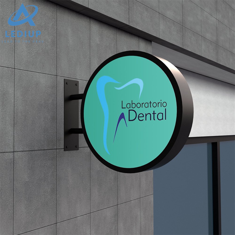 LEDIUP Outdoor Advertising Aluminum frame Sign Light box Round Led Acrylic Round Shape Circular Circle advertising led light box