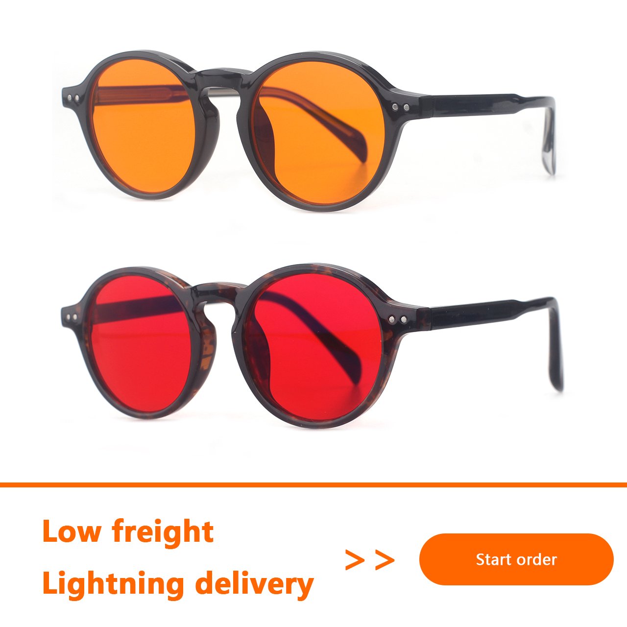 Sunray Newest Fashion Classis Oval Frame Orange Lenses Optical Frames TR90 Material HH H8 H9 Lens Unisex Anti-Blue Light Glasses