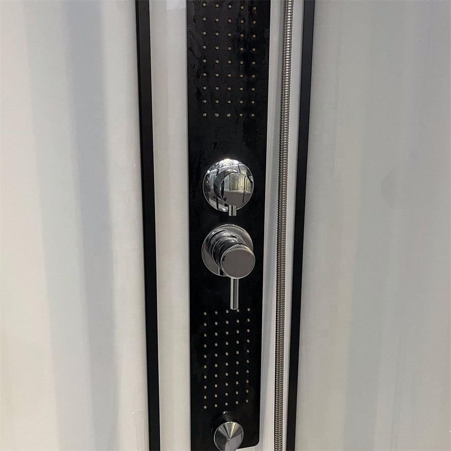 Oumeiga 800mm Quadrant Shower Cubicle and Tray Black and White Bathroom with Sliding Door Shower Cabin for Sale Glass Material