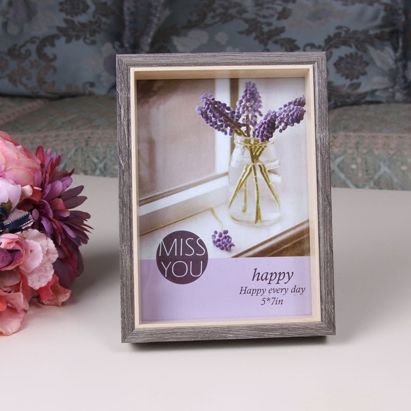 High Quality Cheap Wooden Frame Manufacturer Vintage Style Custom Size Moulding 3d Family And Animal Digital Photo Frame