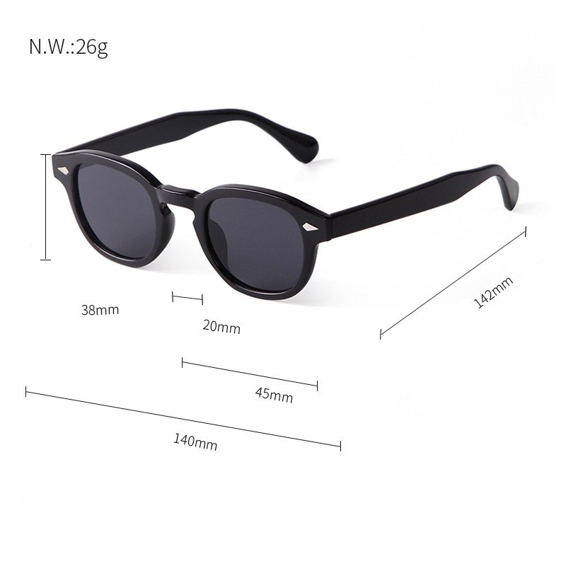 Finewell 22728 Custom Oval Vintage Rivet Tortoiseshell Round Sunglasses Women Men Brand Design Retro Yellow Blue Sun Glasses