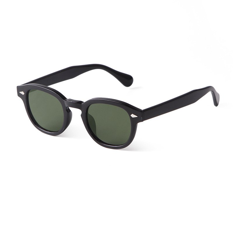 Finewell 22728 Custom Oval Vintage Rivet Tortoiseshell Round Sunglasses Women Men Brand Design Retro Yellow Blue Sun Glasses
