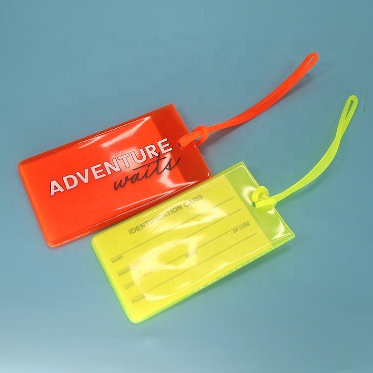 Factory Custom Screen Printing Logo Flexible Luggage Tags Plain Clear Soft PVC Identification Credit Name Card ID Holders