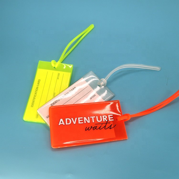 Factory Custom Screen Printing Logo Flexible Luggage Tags Plain Clear Soft PVC Identification Credit Name Card ID Holders