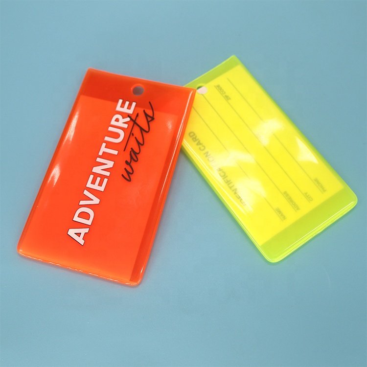 Factory Custom Screen Printing Logo Flexible Luggage Tags Plain Clear Soft PVC Identification Credit Name Card ID Holders