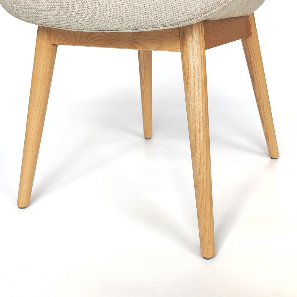 Chair Supplier Design Solid Ash Wood Base Arm Chair Moulded Foam Upholstery Smooth Armrest Contract Dining Room Chairs