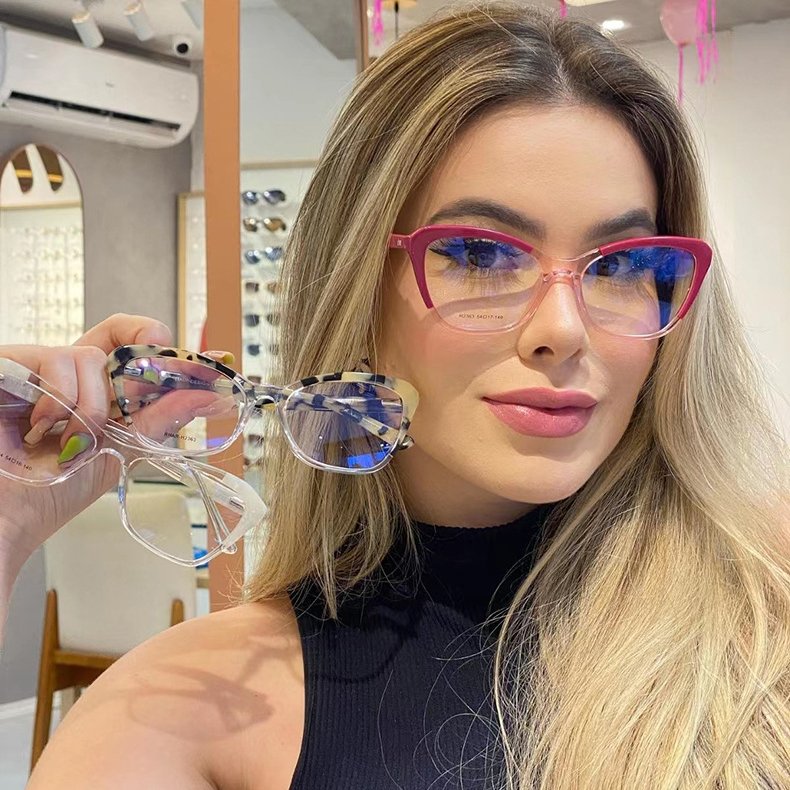 High quality TR90 eyewear frame optical spectacle frames cat eye women anti blue light glasses computer glasses