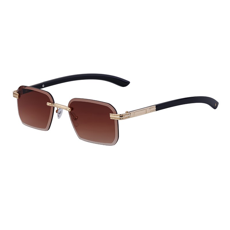 2024 New Diamond Cut Sunglasses European and American Fashion Retro Frame Men Women's Sunscreen Sunglasses with Black Frame