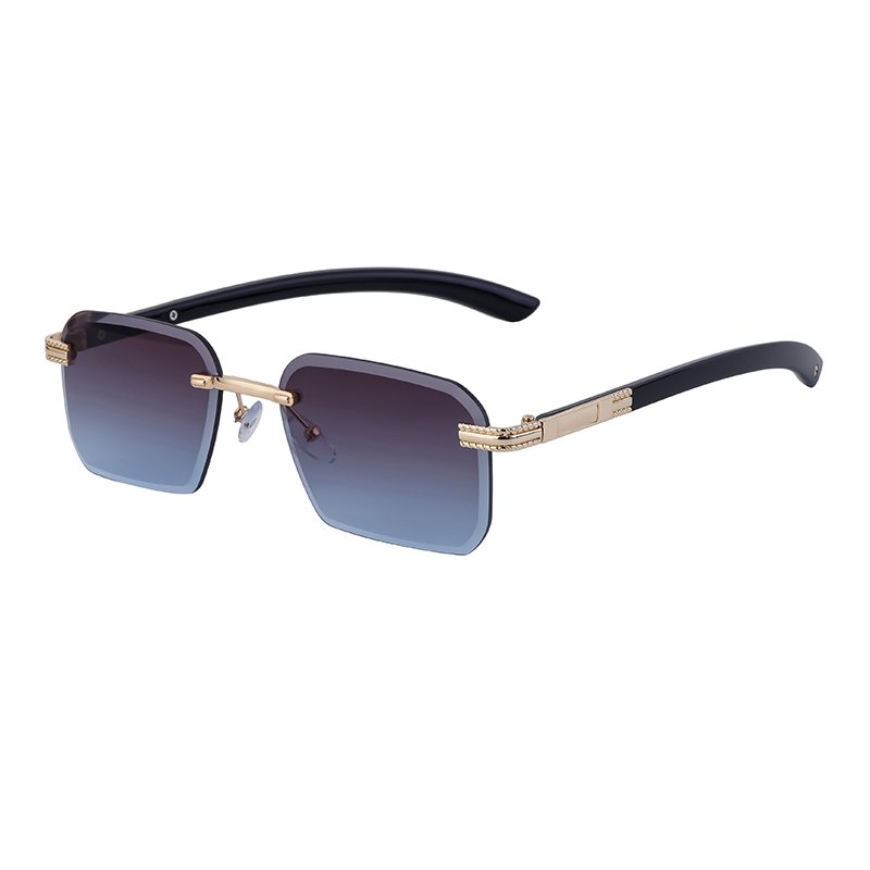 2024 New Diamond Cut Sunglasses European and American Fashion Retro Frame Men Women's Sunscreen Sunglasses with Black Frame