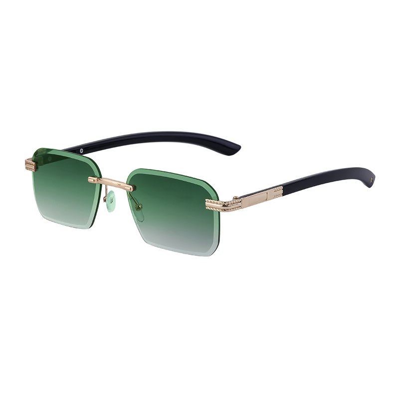 2024 New Diamond Cut Sunglasses European and American Fashion Retro Frame Men Women's Sunscreen Sunglasses with Black Frame